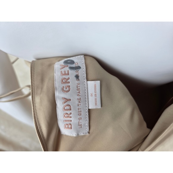 Birdy Grey Satin Cowl Neck Maxi Dress Champagne Gold Bridesmaid NWT - Picture 6 of 6